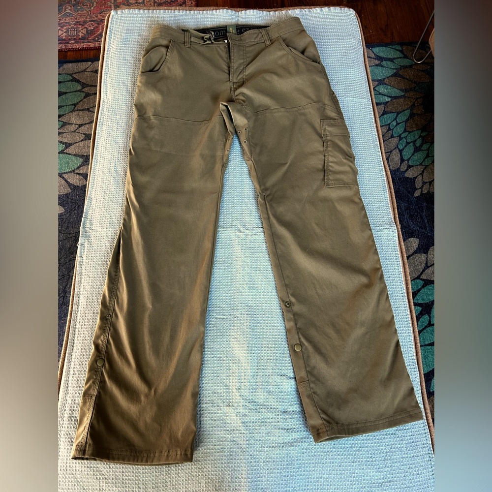 Prana stretch Zion light-weight pants, green, 30w 30l
